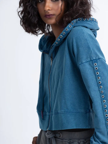 Peace Lily Crop Jacket (Galaxy)