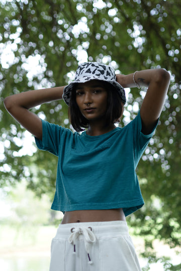 Petunia Crop Tee (Teal)