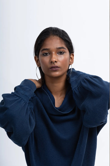 White Lily Top (Indigo)