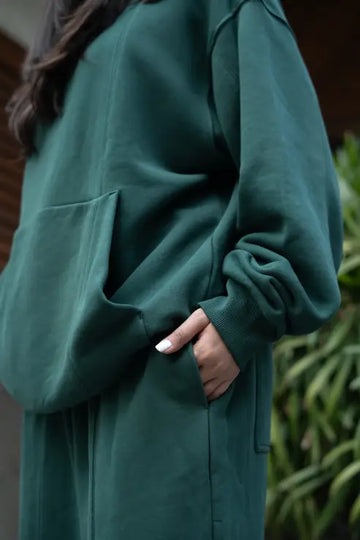 Monstera Panels Hoodie (Forest Green)