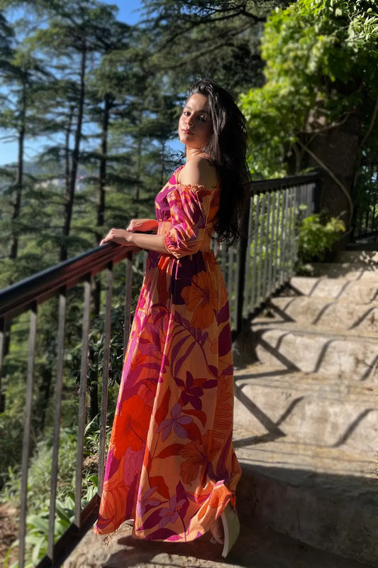 Ice Flower Long Dress