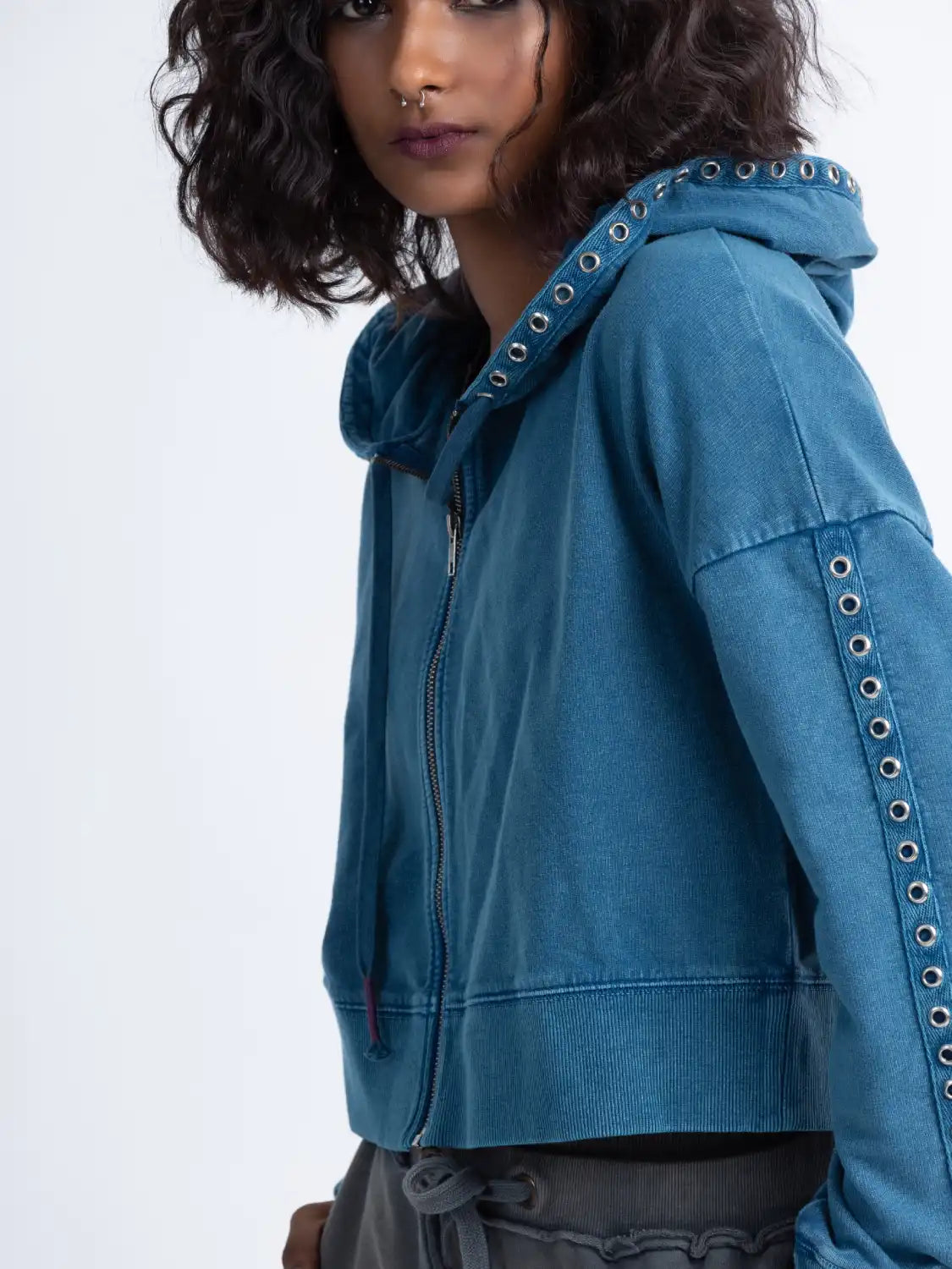 Peace Lily Crop Jacket (Galaxy)