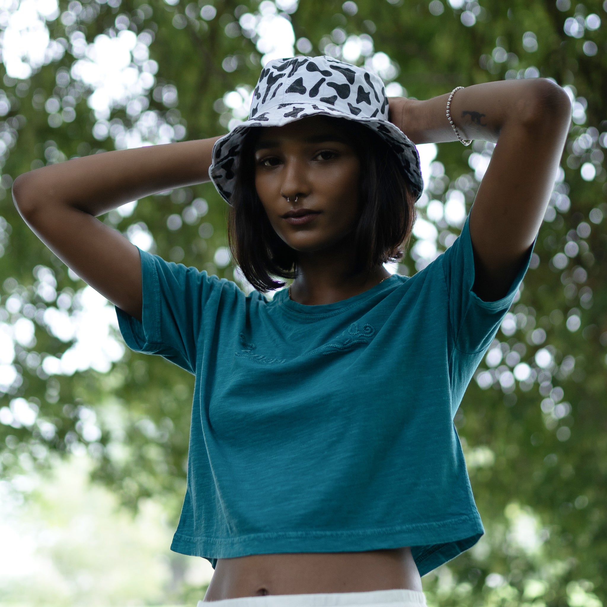 Petunia Crop Tee (Teal)