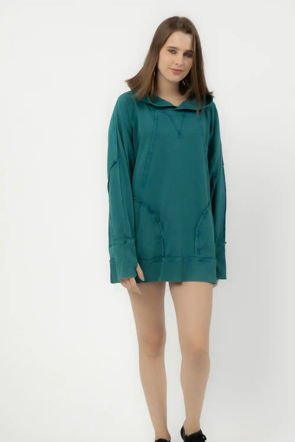 Rose Hoodie (Teal)