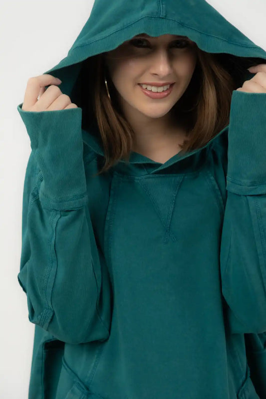 Rose Hoodie (Teal)
