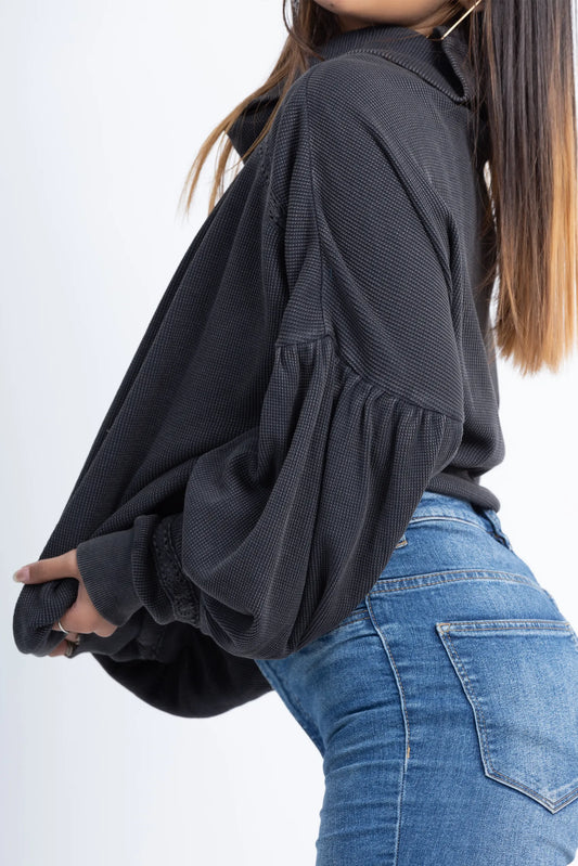White Lily Top (Charcoal)