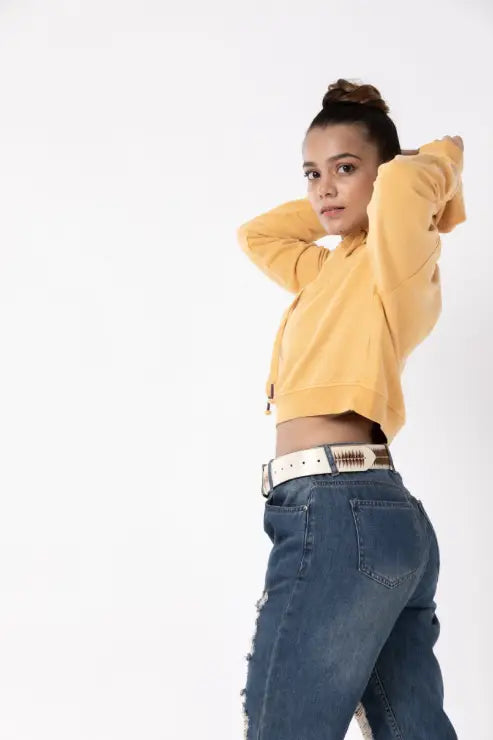 Violet Crop Hoodie (Mango)