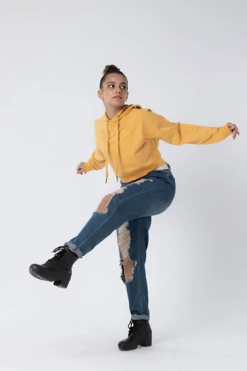Violet Crop Hoodie (Mango)